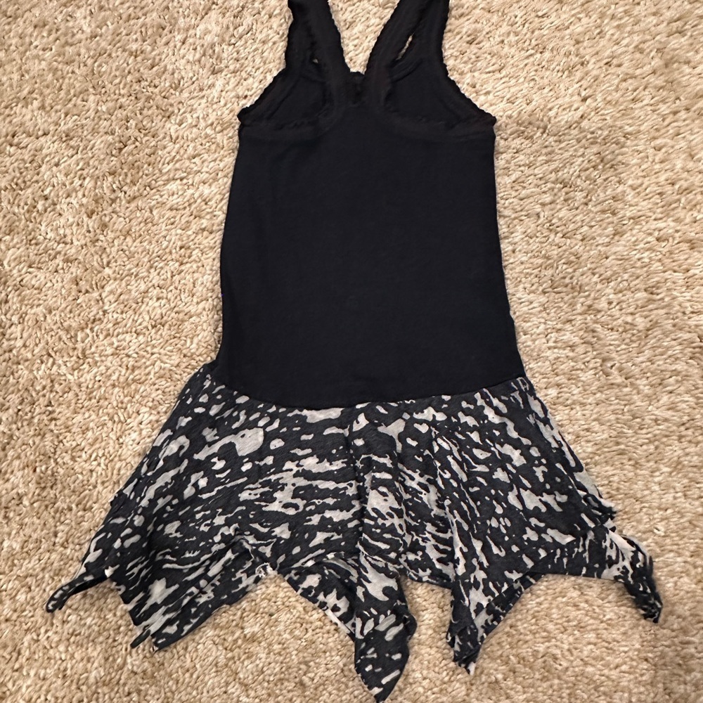 *Vintage* Denny’s!  Zinnias Navy Blue Dress - Picture 9 of 11